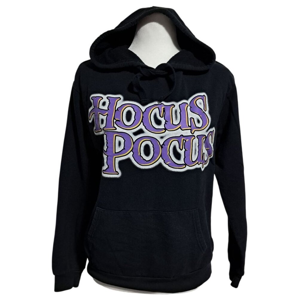 Disney Hocus Pocus Black Hooded Sweatshirt L (11/13) Cotton/Polyester Blend